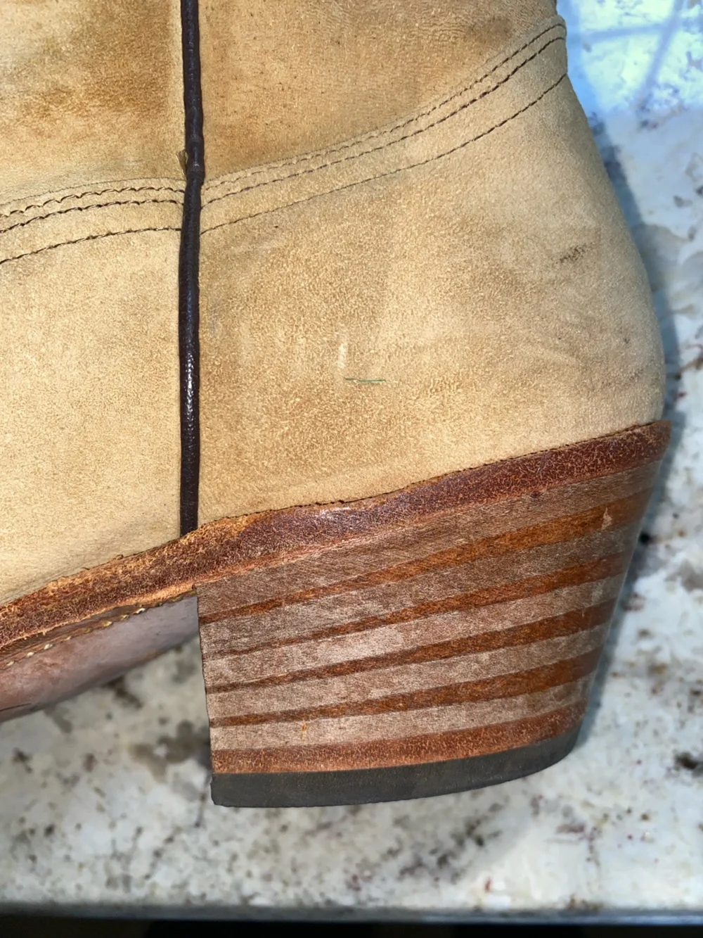 Vtg FRYE Tan Sand Western Cowboy Boot USA Mens 9.5 EUC - Picture 9 of 16